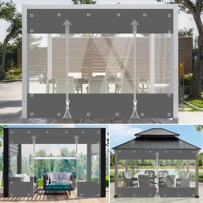 Cortinas de vinilo transparente con ojales entrada cremallera lona impermeable resistente Foto 1 de 4