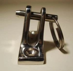 DECK ANGLE HINGE Bimini Top Stainless Steel Marine Fitting w/ Quick Release Pin - Picture 1 of 1