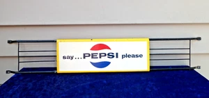 VINTAGE 1969 PEPSI COLA SAY PEPSI PLEASE DOOR PUSH SIGN STOUT SIGN CO. NICE! - Picture 1 of 6