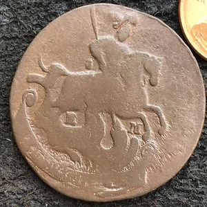 2 Kopeck 1771 OLD RUSSIAN IMPERIAL COIN. ORIGINAL 2 Копейки. Ekaterina 1762-96 - Foto 1 di 4