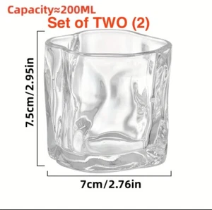 Set Of 2 Hammered Whiskey Glass Old Fashioned Bourbon Tequila Liquor Rum Vodka - Picture 1 of 9