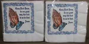 VTG Graceline Luncheon Paper Napkins (20) NOS Praying Hands Lot of 2 - Picture 1 of 7