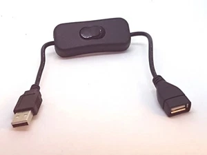  USB männlich weiblich Netzteil Ladekabel Kabel  Schalter Arduino Raspberry Pi  - Bild 1 von 1