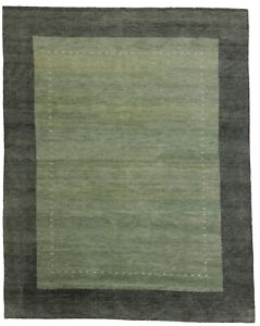 Gray Tribal Border Design Handmade 6'5X8'2 Gabbeh Oriental Rug Home Decor Carpet