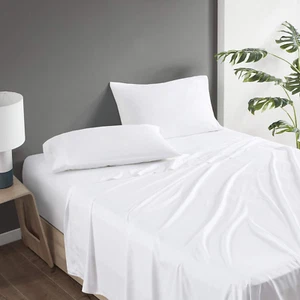 100% Rayon (From Bamboo) Bed Sheets Set, Breathable, Cooling Sheet with 15" Deep - Picture 1 of 8
