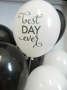 Black Balloons White Balloons Best Day Ever Graduation Engagement Decoration - Picture 1 of 8