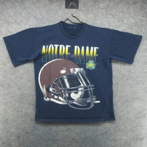 De Colección Notre Dame Lucha Irlandesa Camisa Para Hombres Grande Azul Fútbol Casco Colegio Años 90 - Imagen 1 de 22