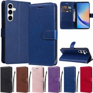 Funda tipo billetera de cuero abatible para teléfono Samsung A15 A25 A35 A55 A14 A34 A54 S24 - Imagen 1 de 47