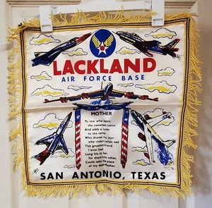 Vintage Lackland Air Force Base Mutter Souvenir Kissenbezug San Antonio TX - Bild 1 von 4