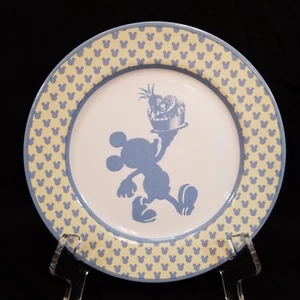 Disney Chef Mickey Mouse Silhouette Stoneware Dessert Salad Plate - Picture 1 of 7