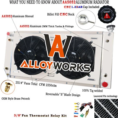 3 Row Radiator Shroud Fan For 1994-1999 Chevy/GMC C/K 1500 2500 3500 5.7L 7.4L - Image 1 of 4