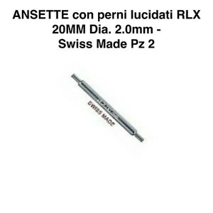 2 ANSETTE Tipo Rolex 20 mm Dia. 2,0mm super qualità con perni lucidati - Swiss - Foto 1 di 1