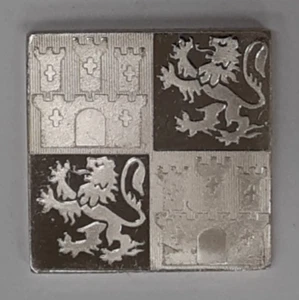 Franklin Mint 1974 3,1 Gramm .925 Silberbarren - Flagge Spaniens - siehe Fotos - Bild 1 von 2