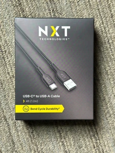 NXT TECHNOLOGIES NX60473 USB-C auf USB A Ladekabel 4 Fuß (1,2 m) schwarz - Bild 1 von 3