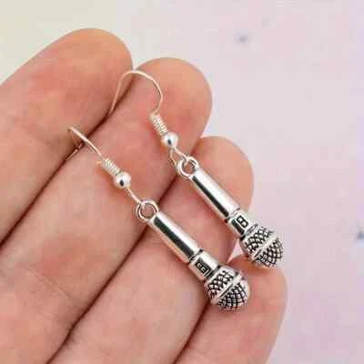 1 par de pendientes colgantes de micrófono Foto 1 de 2