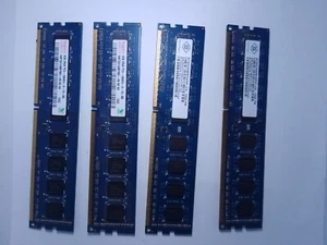 Lot of 16GB (4 X 4GB) NANYA NT4GC64B8HG0NF-CG Desktop DIMM DDR3 PC10600(1333) - Picture 1 of 3