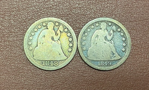 1848 & 1849 U.S Seated Dimes**** Cover