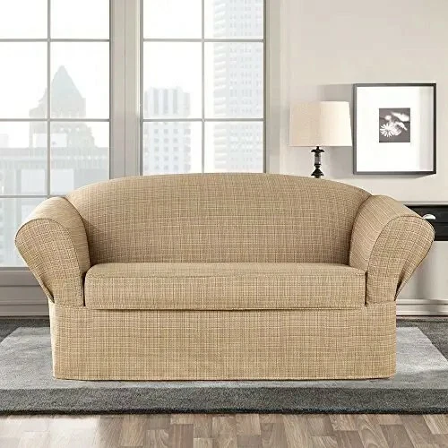 Sure Fit Avenue 2 Piezas con Corbatas y Cordón - Funda Loveseat - Cacao/Marfil... Foto 1 de 4