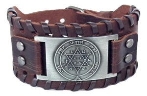 New Bracelet Leather from israel Jewish Star of David/Magen David Judaica israel - Picture 1 of 3