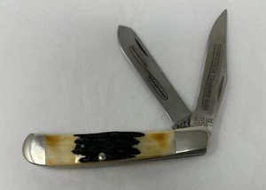 Bear MGC Cutlery BR554TT Stag 2004 Transitional Trapper 2 Blade USA New - Picture 1 of 15