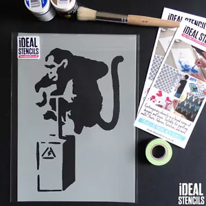 Banksy Affe Bombe Blast Schablone Malerei Kunst Wand Dekor - ideal stencils Ltd - Bild 1 von 7