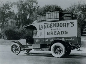 White Trucks NEW METAL SIGN: Langendorf's Royal Bread Delivery Truck - Picture 1 of 1