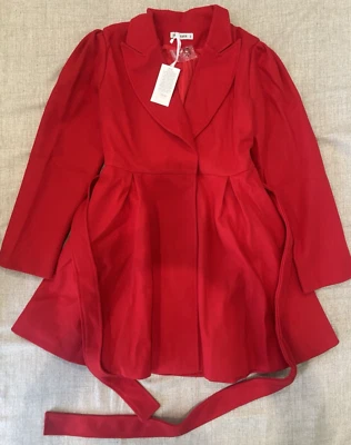 Grace Karin Women’s Notch Lapel Puff Sleeve A Line Pea Coat Red 2XL SEE DESCRIPT - Image 1 of 4