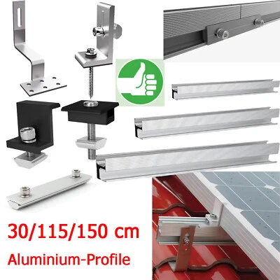 Solarpanel PV-Profil Befestigungsschiene Montage Flachdach Ziegeldach Halterung