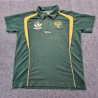 Australia Kangeroos Shirt Mens Large Green Polo Rugby League Nrl Size L