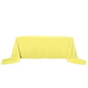 90x156-Inch Yellow RECTANGULAR Polyester Tablecloths Reception Catering Wedding - Picture 1 of 9
