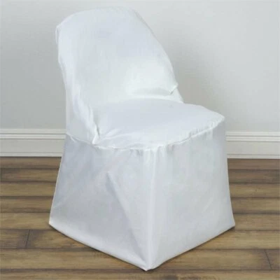 10 Polyester Folding CHAIR COVERS Wedding Banquet Party Slipcover Decorations - Image 1 of 2
