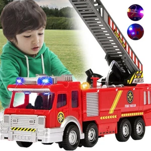 Electric Fire Truck Water Spray Fire Engine Car Toy Kids Educational Xmas Gift - Picture 1 of 12