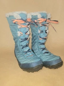 Columbia Omni Grip BLUE/GREEN Waterproof Winter Snow Boots Size 4US, 3UK, 35EUR - Picture 1 of 12