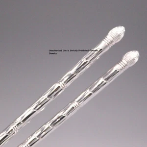 Bacchette argento fine puro S999 salute stoviglie manico a costine bacchette 8,3 pollici - Foto 1 di 5