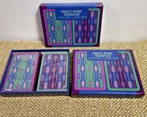 2 Boxes Charles Rennie Mackintosh Playing Cards Poker Size Double Decks Gift Box - Picture 1 of 7