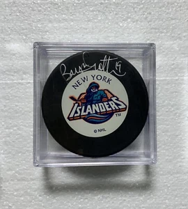 Bryan Trottier Signed New York Islanders Hockey Puck, 1995 Atlantic City Signing - Picture 1 of 2