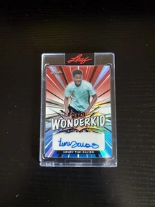 Henry Timi Davies - 2022 Leaf Metal Soccer - RWB PRISMATIC WONDERKID AUTO #9/10 - Picture 1 of 2