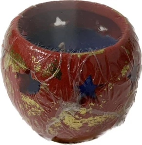 Candela decorativa natalizie Vintage in ceramica rossa e oro idee regalo centro - Imagen 1 de 1