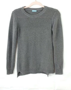 J. MCLAUGHLIN womens size XS metallic gray scoop neck chunky knit sweater - Picture 1 of 5