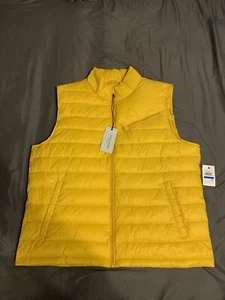 NWT Cole Haan Zip-Front Puffer Vest Yellow Men's Size XL 532SP716 $150 - Picture 1 of 7