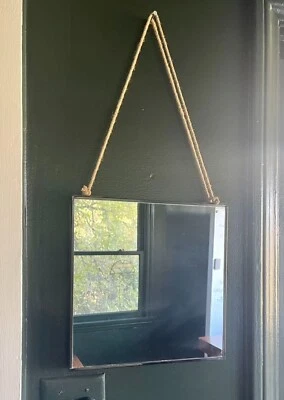 West Elm Metal and Rope Mirror Set of 2 - Image 1 of 3