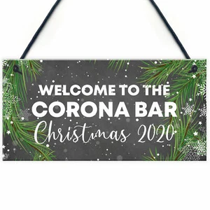 Welcome To The Corona Bar Sign Christmas Decor Home Bar Sign Lockdown Gift - Picture 1 of 9