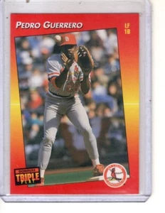 1992 Donruss Triple Play - #9 Pedro Guerrero St. Louis Cardinals baseball card - Picture 1 of 2