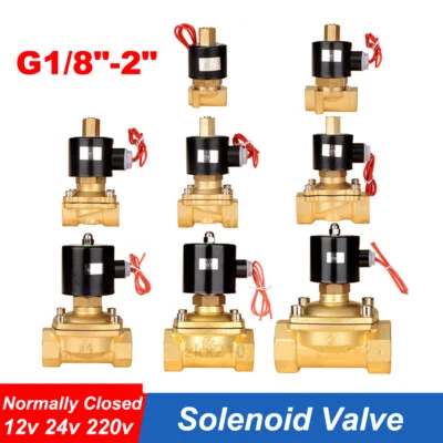 1/8"-2" Solenoid Valve Air Water Gas Oil Brass Normally Open DC12V DC24V AC220V - Image 1 of 4