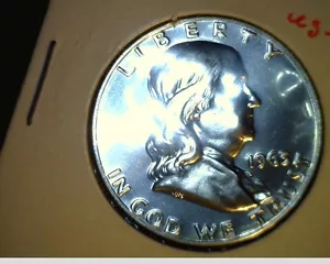 1963 US Franklin Half Proof, Uncirculated .36169 Oz Silver (US-6267) - Picture 1 of 2