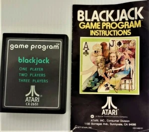 BLACKJACK ATARI 2600 GAME WITH INSTRUCTION MANUAL. CX2651. TESTED. - Picture 1 of 1