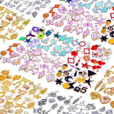 Mckanti 150PCS Bracelet Charms, Silver Bracelet Gold Plated Enamel Charms Pendan - Imagem 1 de 4