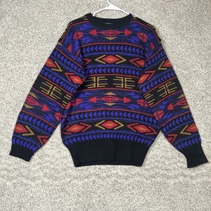 Vintage Meister Sweater Size Medium Multicolor Southwestern Sleeve Wool Blend - Picture 1 of 7