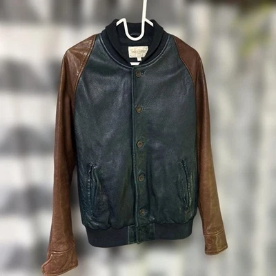 Chaqueta de dos tonos de cuero de oveja hecha y artesanal Levi's talla 1 LMC hecha en Italia Foto 1 de 4