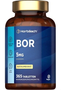 Boron 5mg Reines Bor je Tablette, 1 Jahr Vorrat, 365 Stück. Vegan, Hochdosiert - Bild 1 von 7